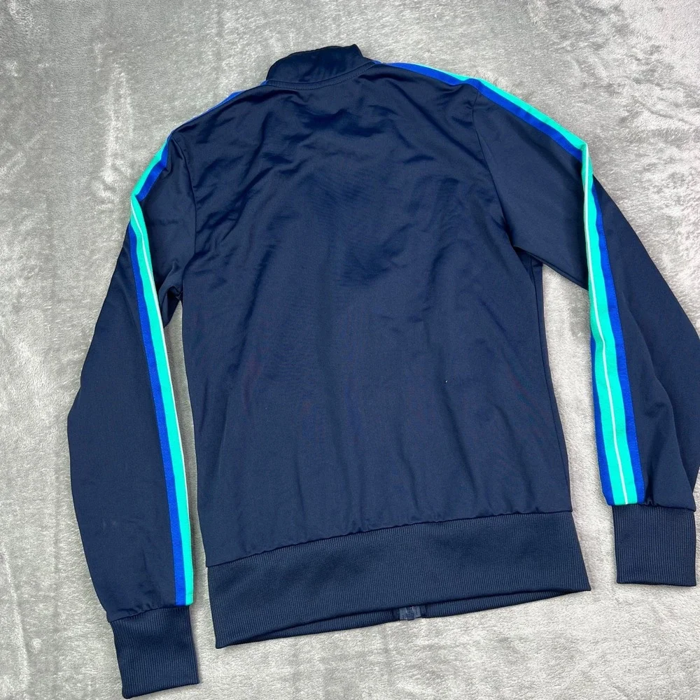 Nike‎ Jacket Womens Medium Blue White Swoosh Zip Lightweight Track Running Coat